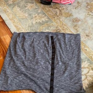 Gray Skirt with Black Button Detail